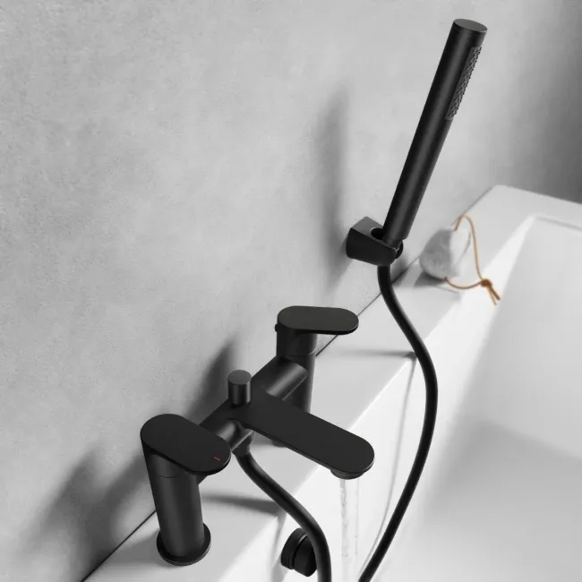 Anker Matt Black Bath Filler & Handheld Shower