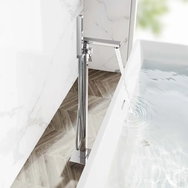 Tamar Chrome Freestanding Bath Shower Mixer Tap