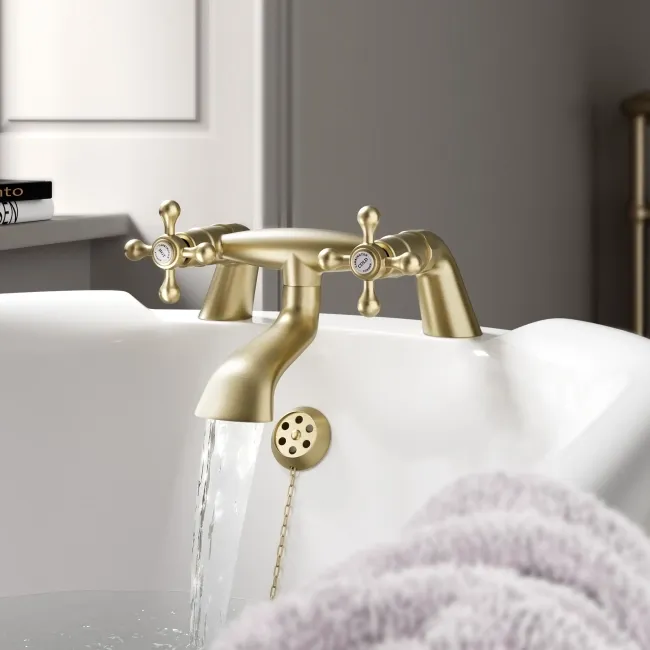 Bray Traditional Brushed Brass Bath Filler