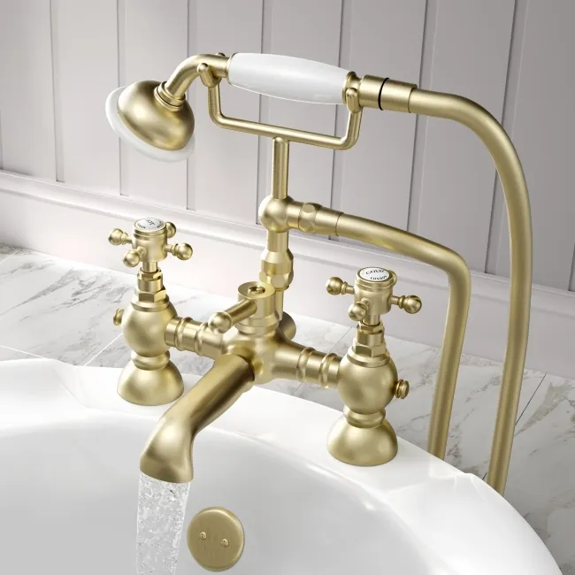 Tweed Traditional Brushed Brass Bath Shower Mixer Tap