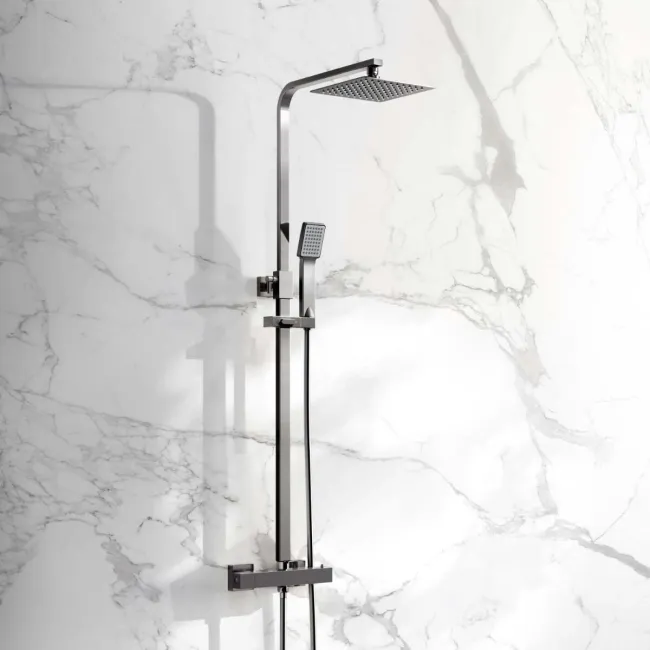 Galway Premium Gunmetal Grey Square Thermostatic Shower Set