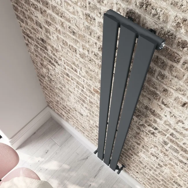 Faro Anthracite Single Flat Panel Vertical Radiator 1600x210mm