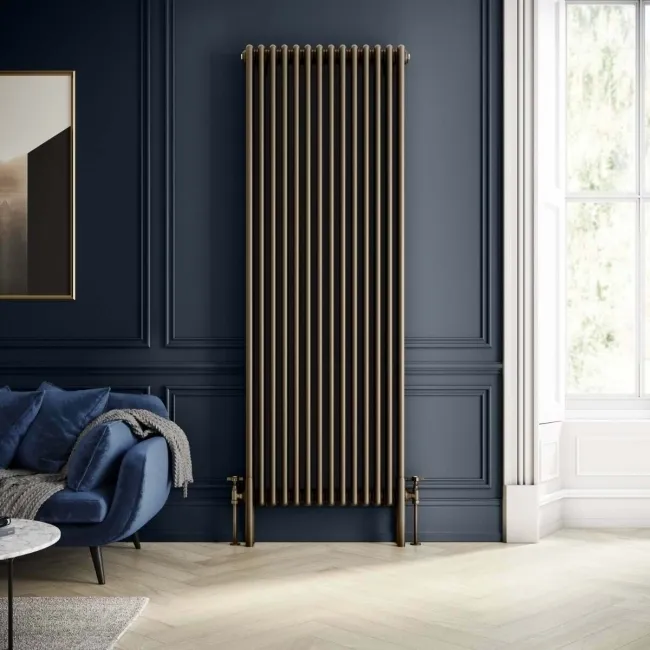 Athens Antique Gold Triple Column Vertical Traditional Radiator 1800x650mm