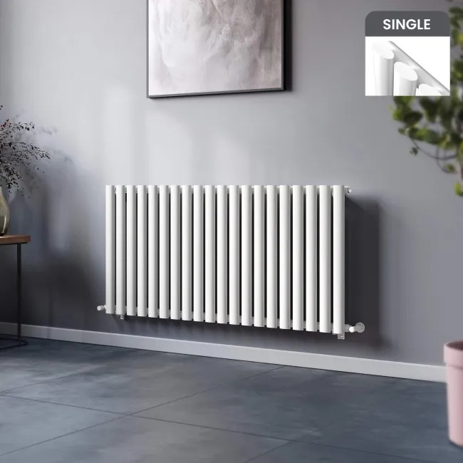 Marbella White Single Oval Panel Radiator 600x1200mm