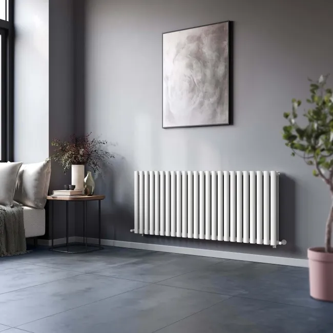 Marbella White Double Oval Panel Radiator 600x1440mm