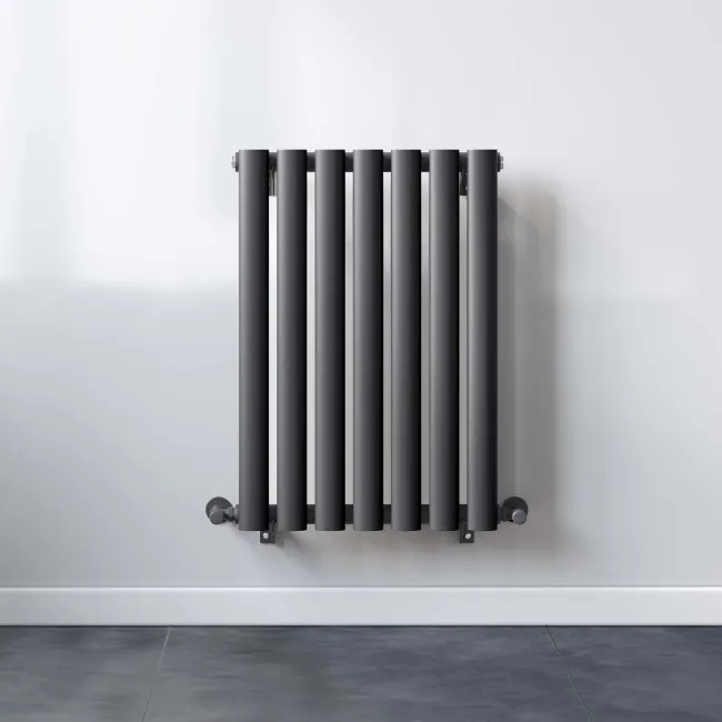 Marbella Anthracite Single Oval Panel Radiator 600x420mm