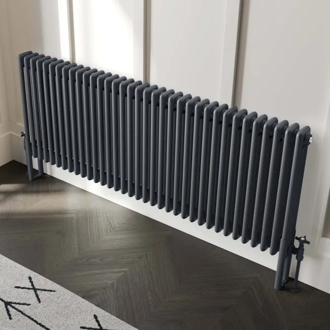 Athens Anthracite Triple Column Horizontal Traditional Radiator 600x1595mm