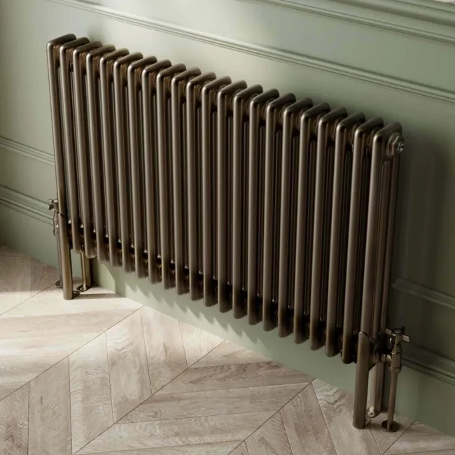 Athens Antique Gold Triple Column Horizontal Traditional Radiator 600x1010mm