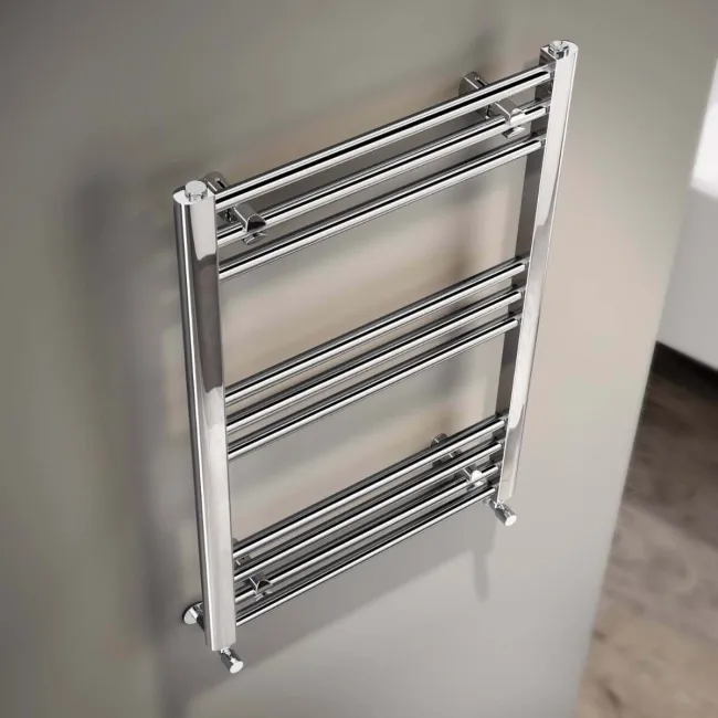 Barcelona Chrome Straight Heated Towel Rail 800x500mm