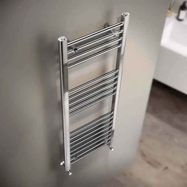 Barcelona Chrome Straight Heated Towel Rail 1200x400mm