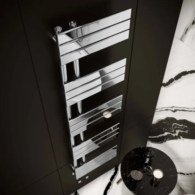 Seville Chrome Designer Flat Panel Heated Towel Rail 1600x450mm