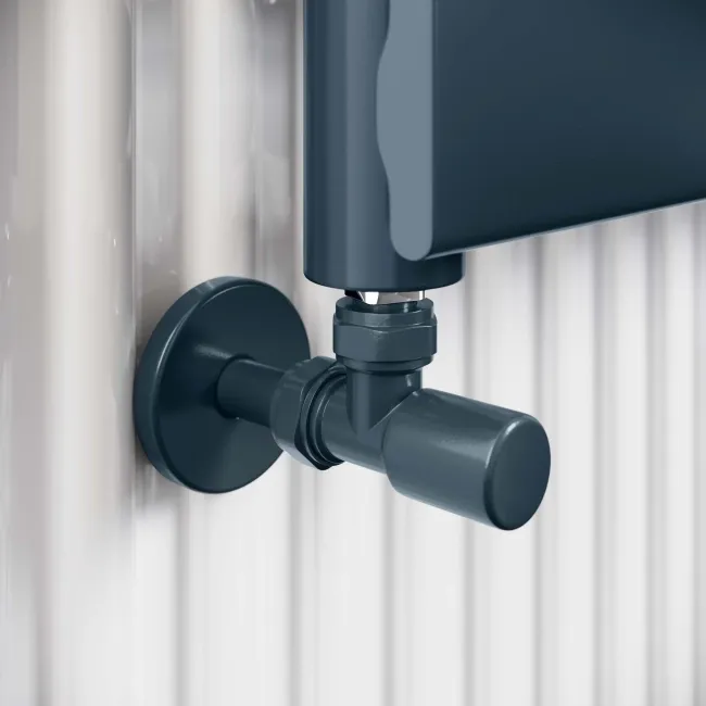 Santorini Inky Blue Flat Panel Heated Towel Rail 800x450mm