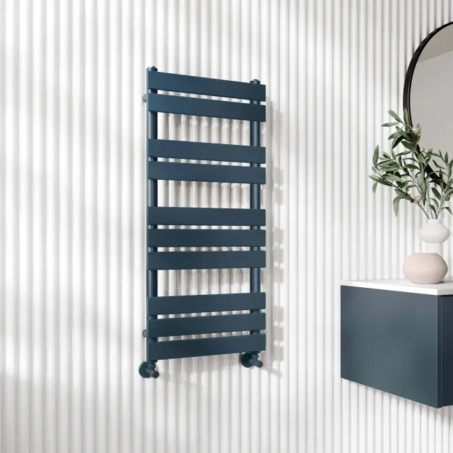 Santorini Inky Blue Flat Panel Heated Towel Rail 1000x450mm