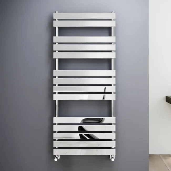 Santorini Chrome Flat Panel Heated Towel Rail 1400x600mm
