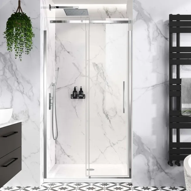 Stockholm Easy Clean 8mm Frameless Sliding Shower Door 1100mm