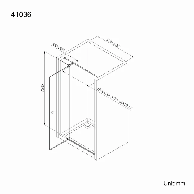Vienna Easy Clean 8mm Hinged Shower Door 1000mm