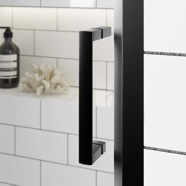 London Matt Black 6mm Sliding Shower Door 1200mm