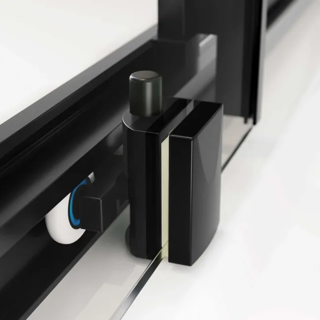 Hamburg Matt Black Easy Clean 8mm Sliding Shower Door 1100mm - Easy Fix Feature