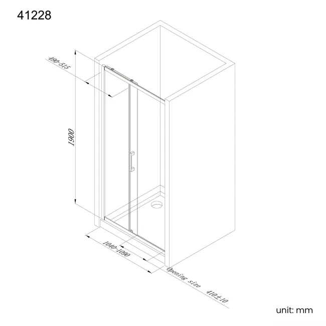 Hamburg Brushed Brass Easy Clean 8mm Sliding Shower Door 1100mm - Easy Fix Feature