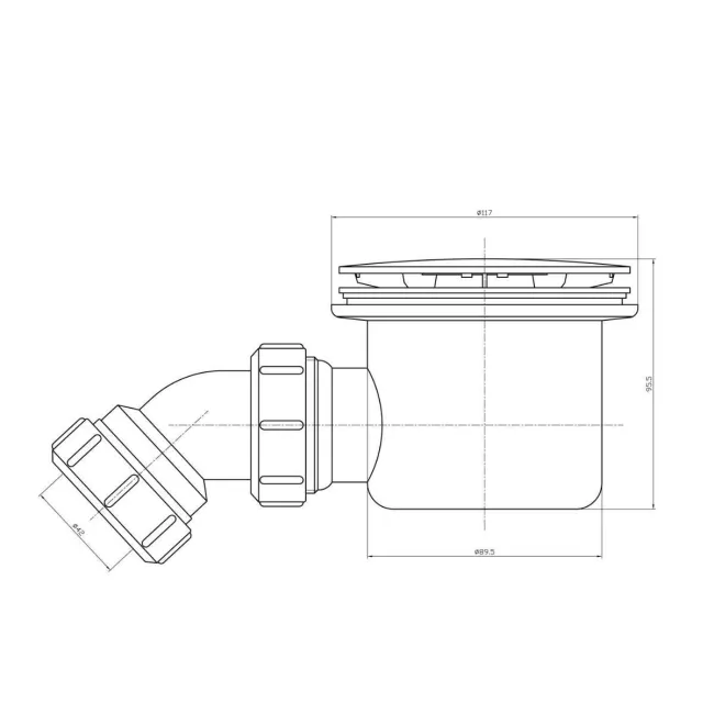 London Matt Black Standard 90mm Shower Tray Waste