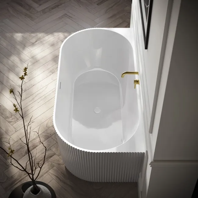 Barnet 1700mm Fluted Back To Wall Bath