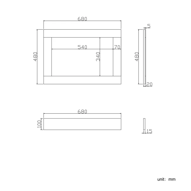 Traditonal Midnight Green Wooden Bath End Panel 680mm