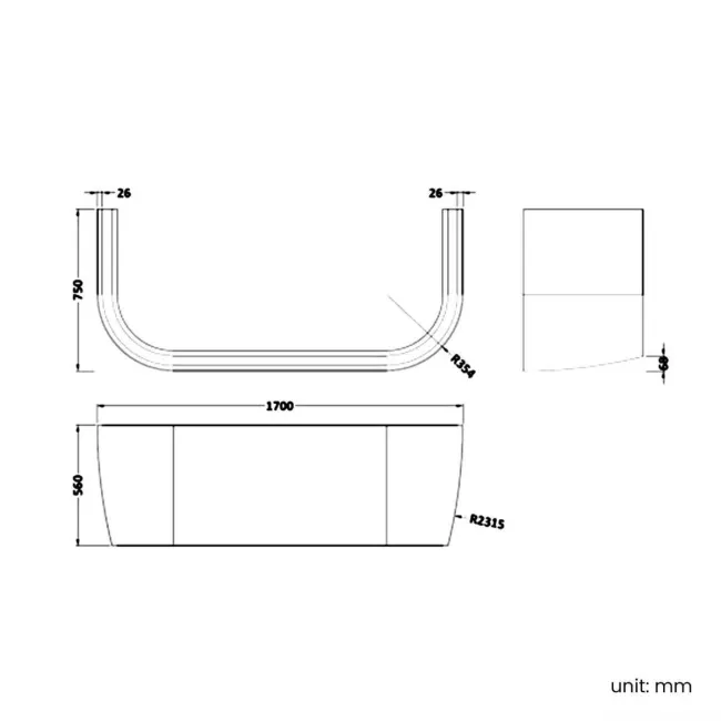 Stafford Essential 1700mm Super Strength Reinforced Back To Wall Bath Panel