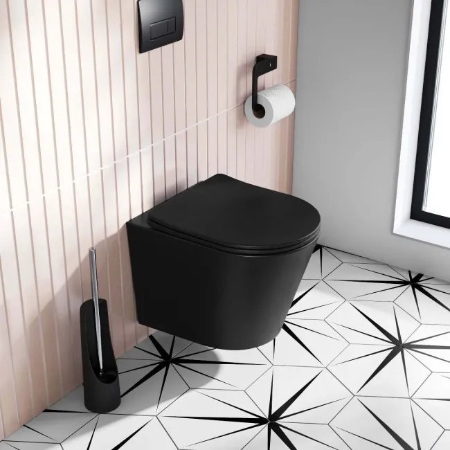 Boston Matt Black Quick Release Premium Soft Close Slim Toilet Seat
