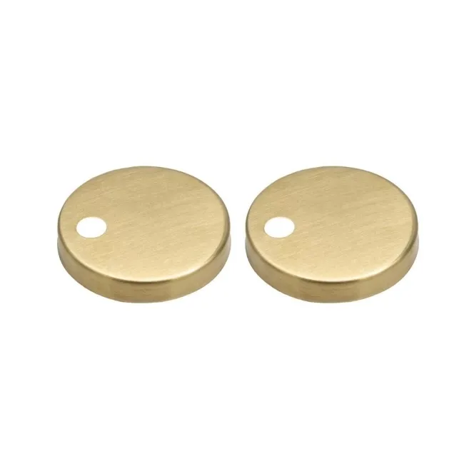Brushed Brass Toilet Seat Round Hinge Cover Caps 51.6mm