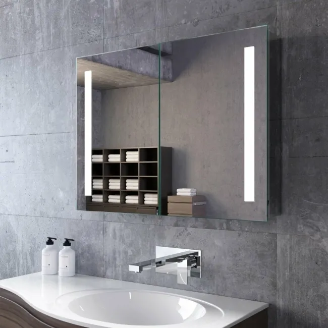 Emielia Battery Operated Illuminated LED Mirror Cabinet 600x800mm