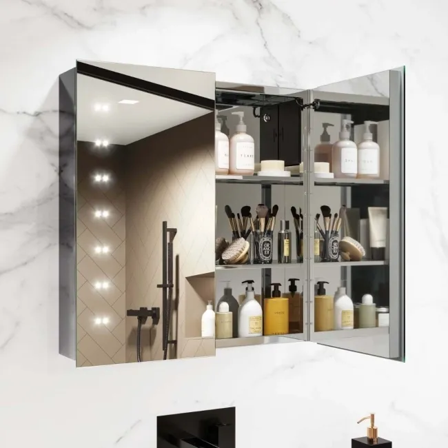 Madison Battery Operated Illuminated LED Mirror Cabinet 600x600mm