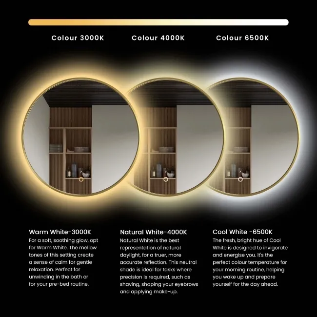 Mila Brushed Brass Backlit llluminated LED Mirror 600x1200mm