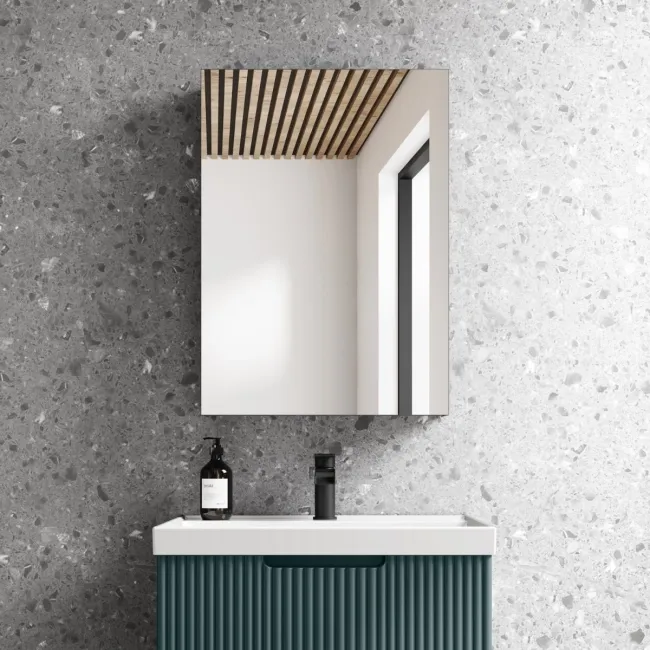 Esme Matt Black Recessed Mirror Cabinet 700x500mm