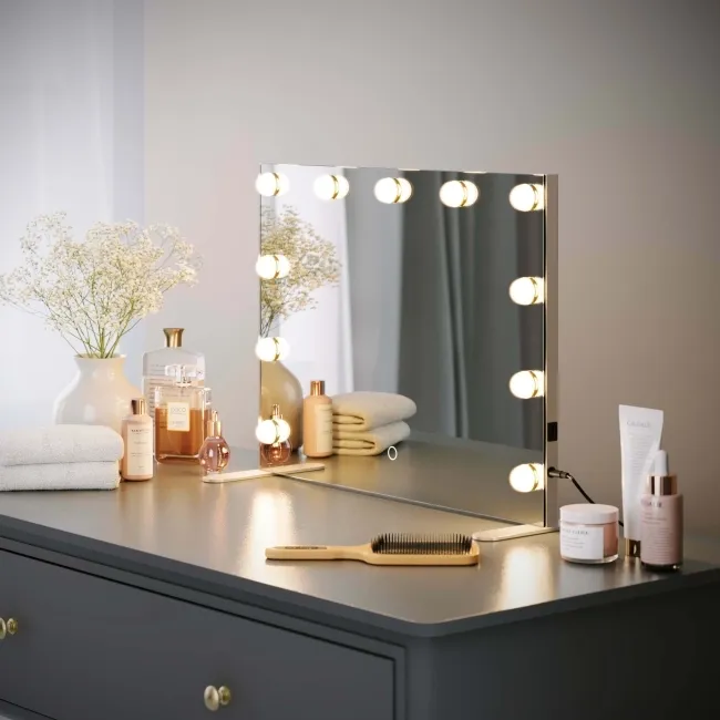 Serena Hollywood Mirror 450x600mm - Mini Bulbs