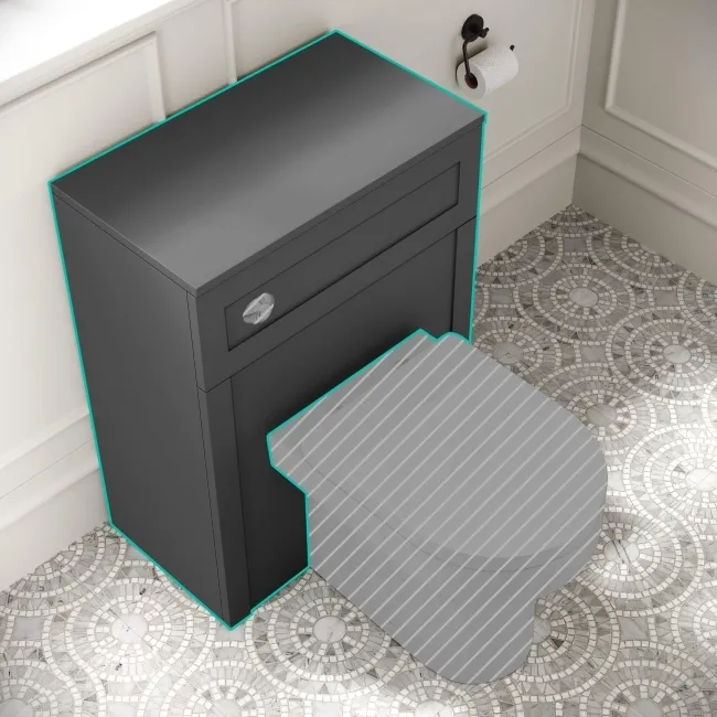 Capri Slate Grey Back To Wall Toilet Unit 600mm