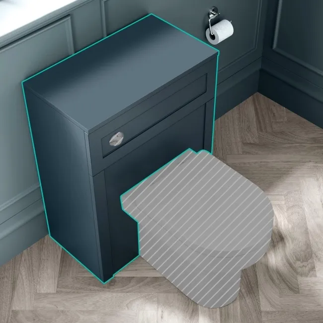 Capri Navy Blue Back To Wall Toilet Unit 600mm