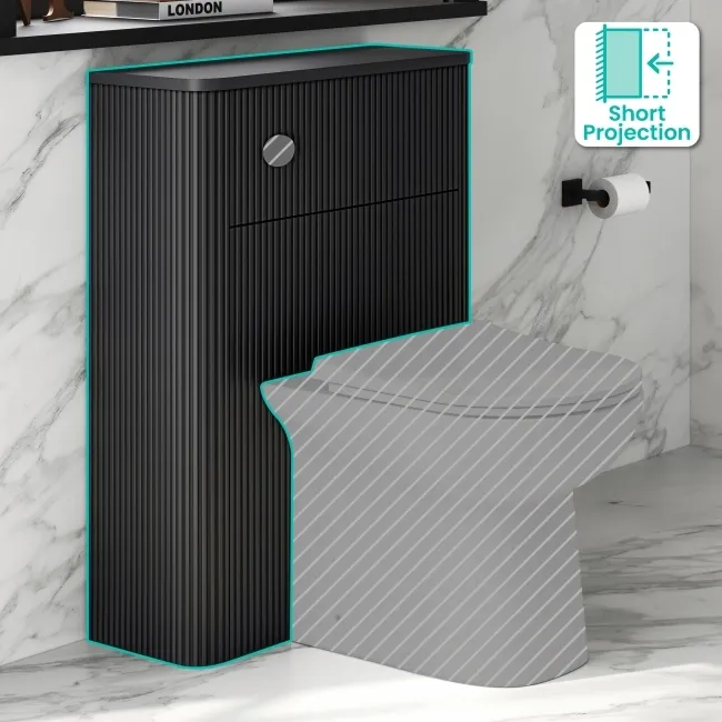 Sorrento Matt Black 600 Toilet Unit