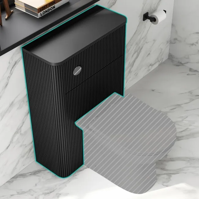 Sorrento Matt Black 600 Toilet Unit