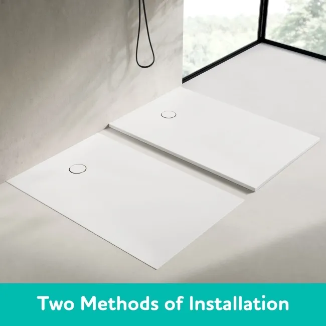 Seoul Low Profile Rectangular Matt White Stone Shower Tray 1600x800mm