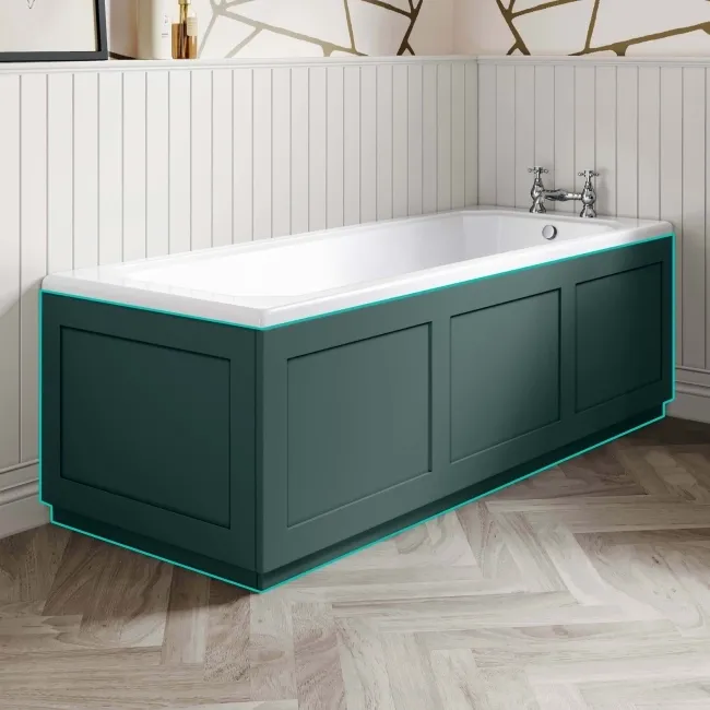 Traditional Mystic Green Wooden Bath Panel Pack 1700x680mm