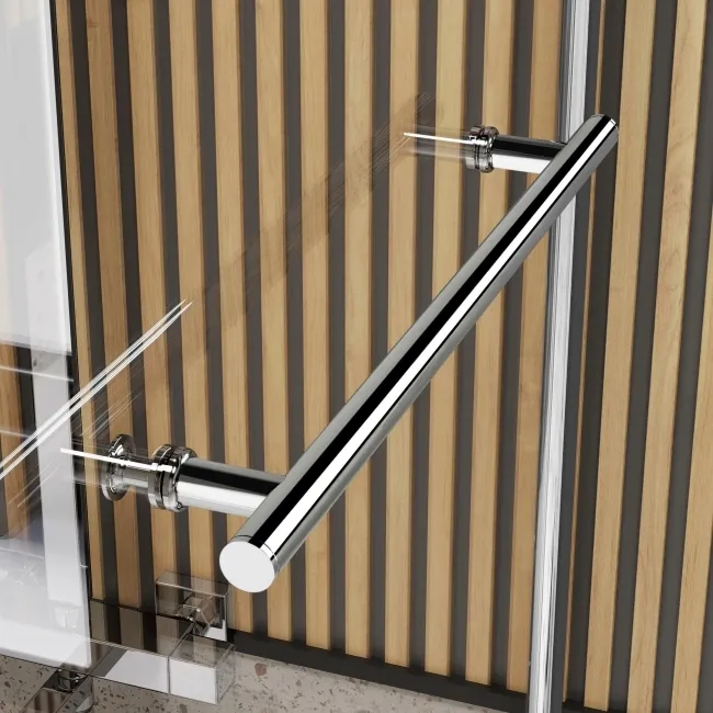 L Shaped 1500 Shower Bath & 6mm Easy Clean Screen with Rail - Right Handed