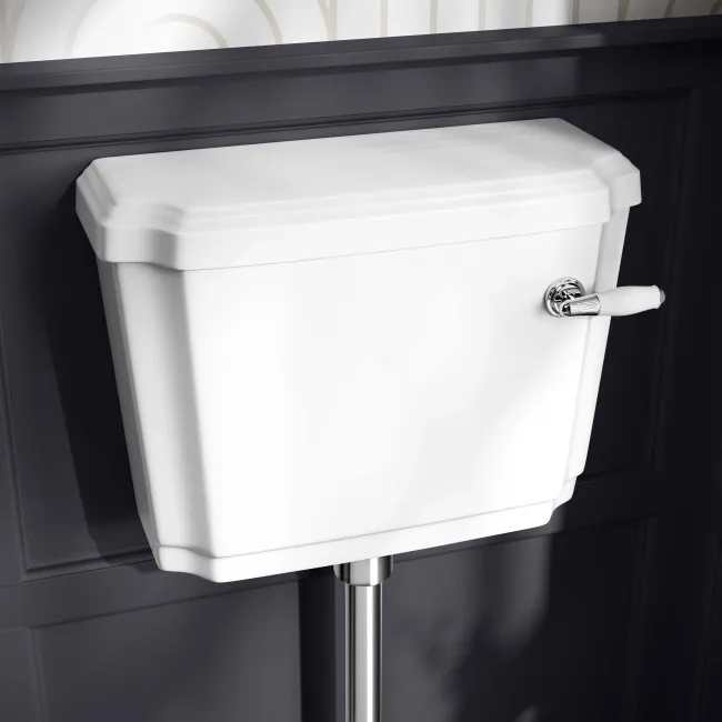 Hudson Traditional Toilet With Low-Level Cistern and Cashmere Pink Wooden Seat