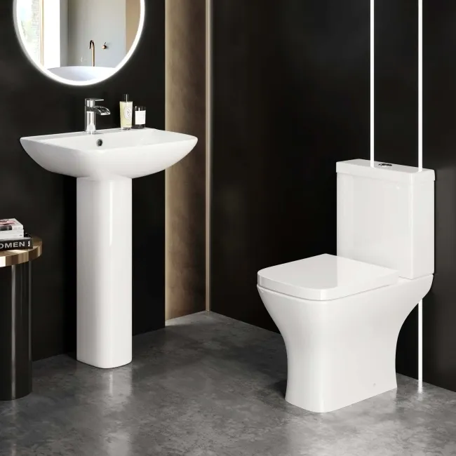 Atlanta Close Coupled Toilet & Pedestal Basin Set
