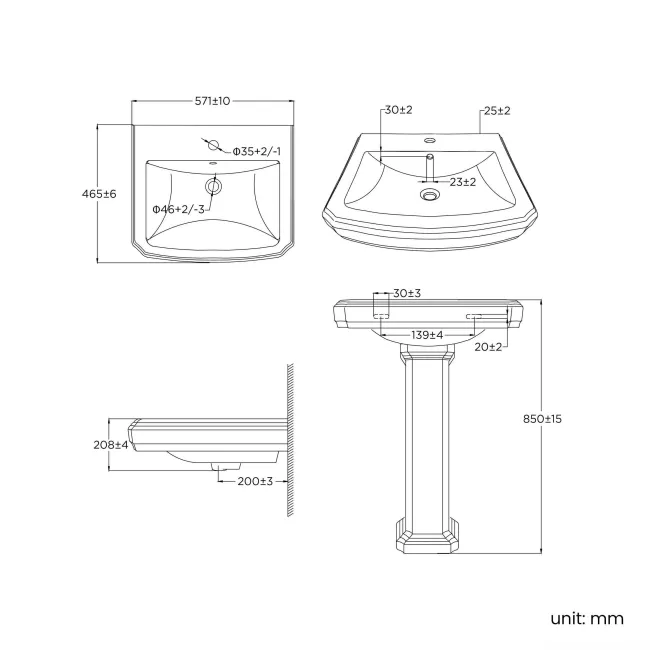 Hudson Traditional High-Level Toilet With Cashmere Pink Seat & Pedestal Basin - Single Tap Hole
