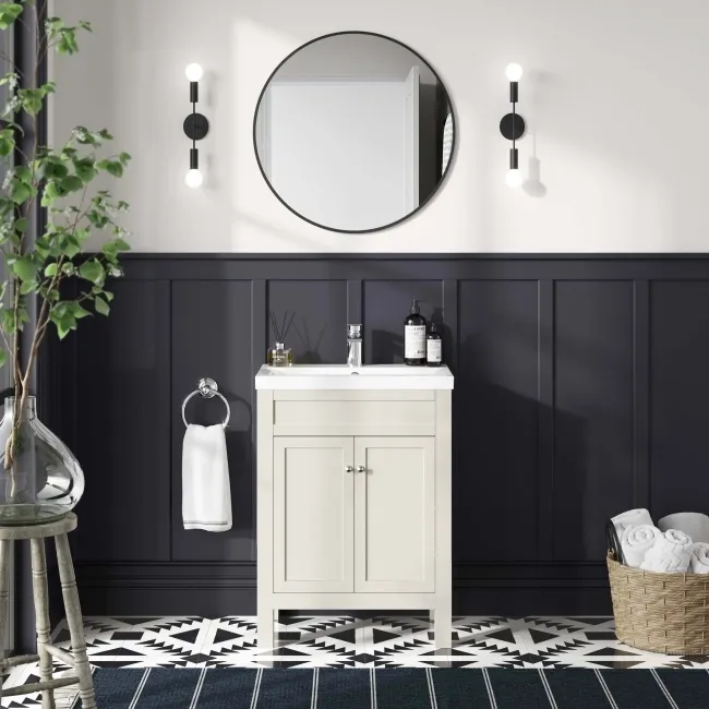 Bermuda Chalk White Basin Vanity 600mm