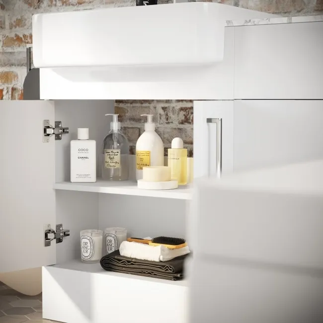 Harper Gloss White Combination Vanity Basin with Marble Top & Atlanta Toilet 1200mm