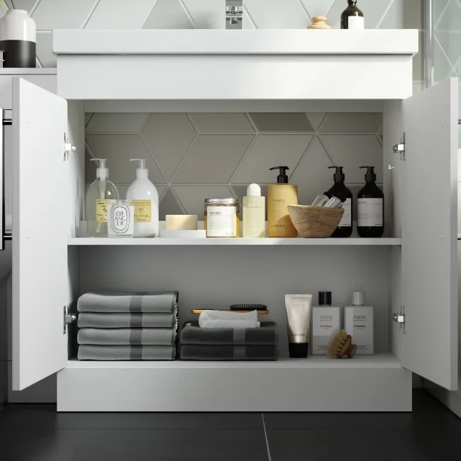 Avon Gloss White Combination Vanity Basin and Aruba Toilet 1300mm