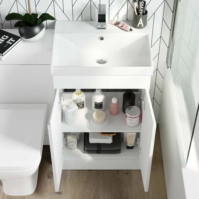 Trent Gloss White Combination Vanity Basin and Atlanta Toilet 1000mm