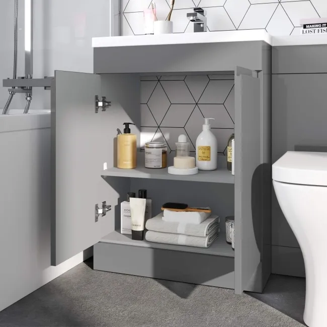 Trent Stone Grey Combination Vanity Basin and Atlanta Toilet 1100mm - Left Handed