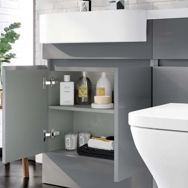 Foster Stone Grey Combination Vanity Basin and Atlanta Toilet 1200mm - Left Handed